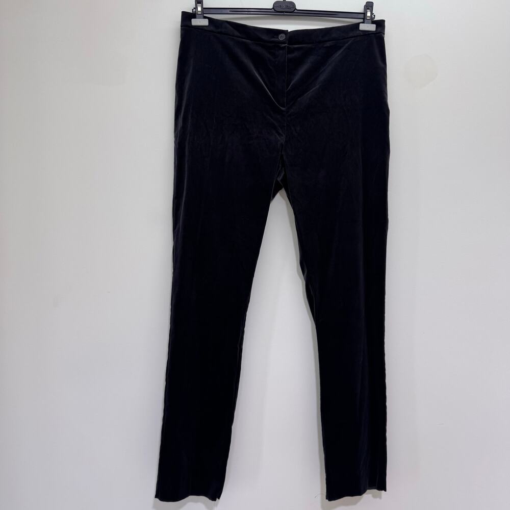 NWT Marina Rinaldi Black Velvet High Waist Super Slim Pant US 20 Luxury Neutral